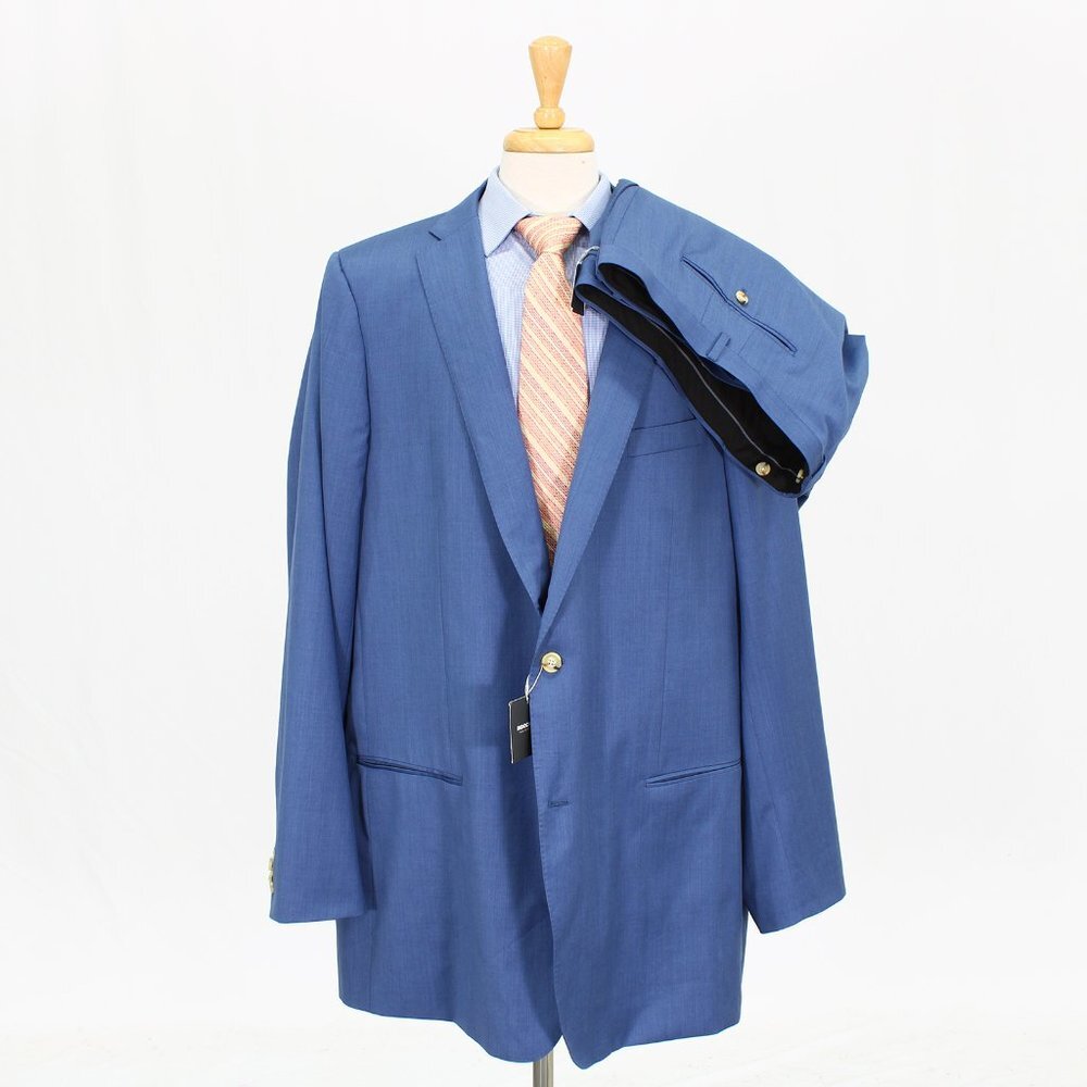 NEW Indochino 54XL 58x32 Blue Wool Two Button Full Suit R227
